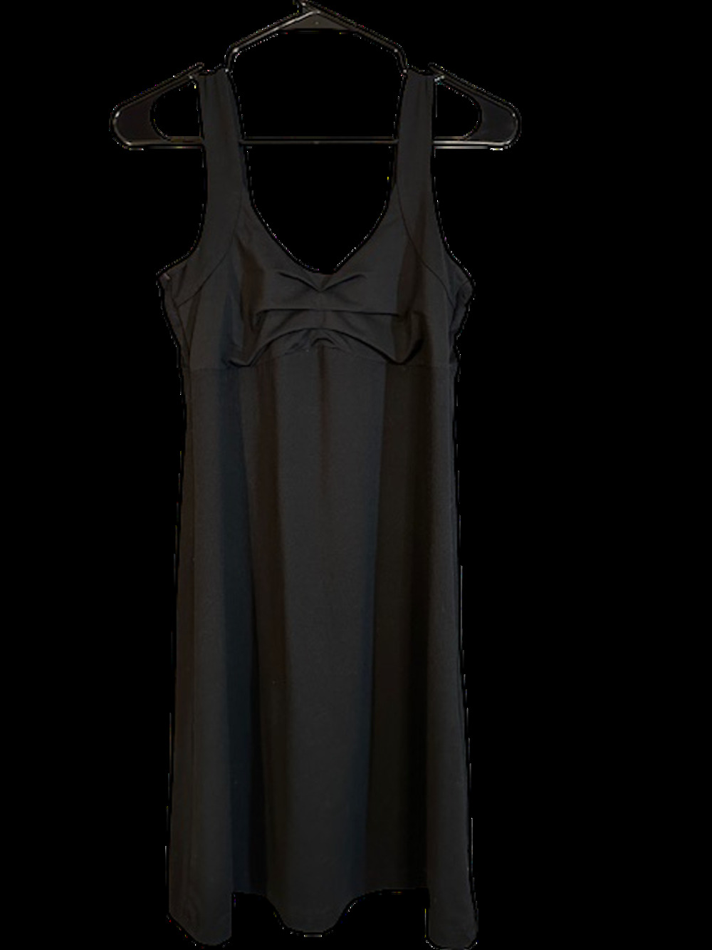 Alpine Design Black Sleeveless Ruched Front Knee Length Dress Women Sz S